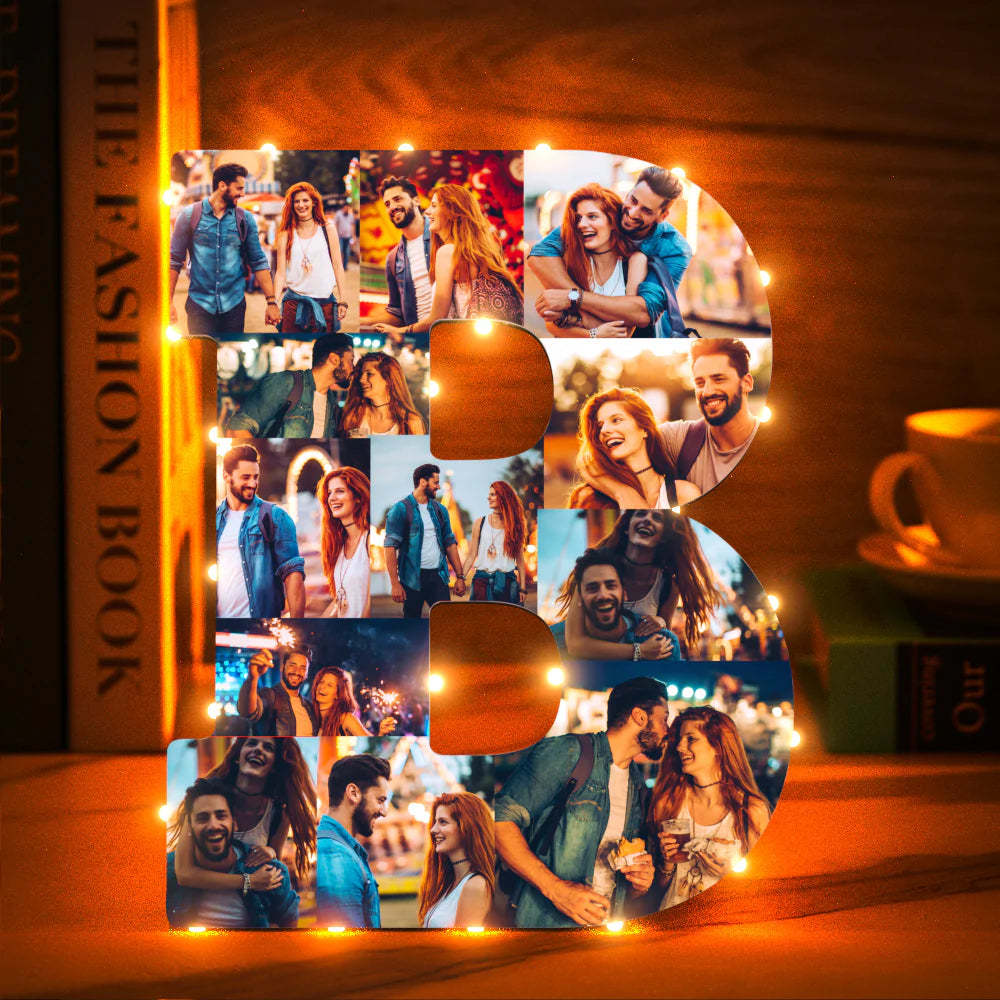 Custom Photo Letter Night Light Personalized Initial Name Lamp Room Wall Decor - mymoonlampau