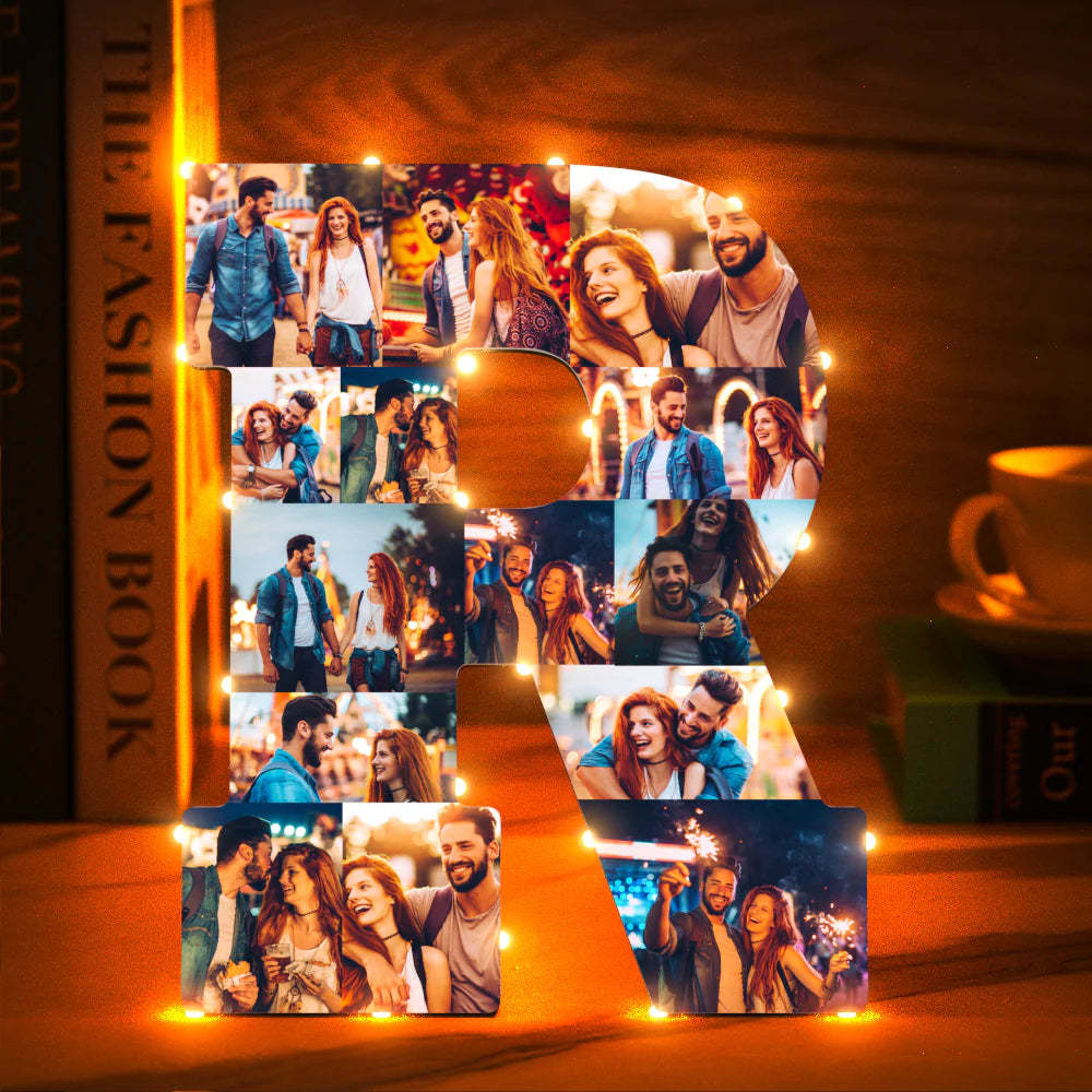 Custom Photo Letter Night Light Personalized Initial Name Lamp Room Wall Decor - mymoonlampau