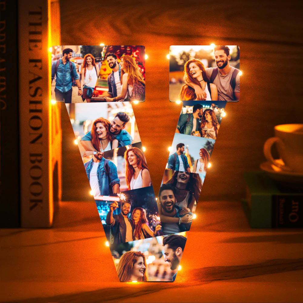 Custom Photo Letter Night Light Personalized  Initial Name Lamp  Room Wall Decor - mymoonlampau