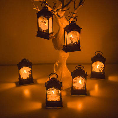New Halloween Single Candle Halloween Transparent Wind Lamp LED Atmosphere Decor Halloween Gifts