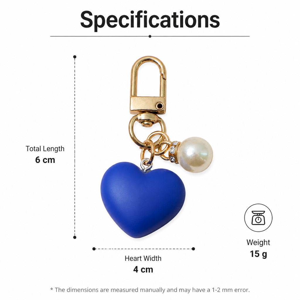 Pearl Heart Keychain – Cute Girly Heart Charm Keyring, Elegant Bag Pendant, Aesthetic Accessory Gift for Women & Girls - MyMoonLampAu