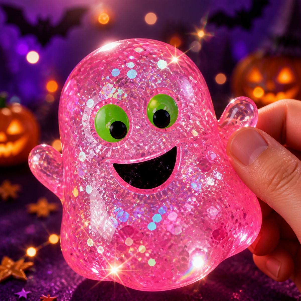 Halloween Squishy Pumpkin Head Toy Pumpkin Ghost TPR Stress Relief Squeeze Toy for Kids & Adults - MyMoonLampAu