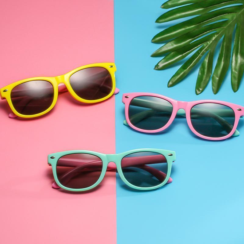 Rainbow - (Age 3-12)Kids UV400 Protective Polarized Sunglasses-Pink&Light green - mymoonlampau