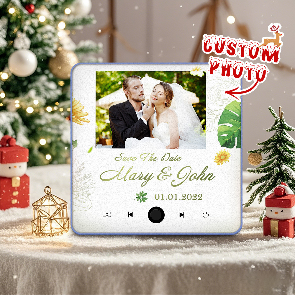 Custom Music Fridge Magnet Christmas Gift for Couples Personalized Music Magnets Can Play Songs - MyMoonLampAu