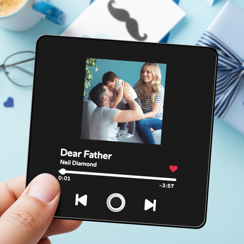 Father's Day Gift Personalized Photo Album Fridge Magnet Music Wall Photo Sticker Music Movement That Can Be Played Without Cell Phone Music Fridge Magnet Pro Can Play Songs - MyMoonLampAu