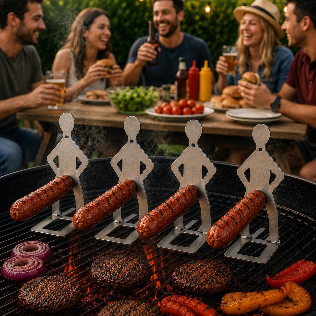 Stainless Steel BBQ Sausage Holder - Funny Grilling Gadget Gift - MyMoonLampAu
