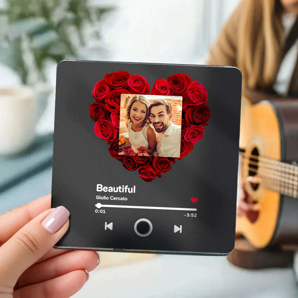 Father's Day Gift Personalized Photo Album Fridge Magnet Music Wall Photo Sticker Music Movement That Can Be Played Without Cell Phone Music Fridge Magnet Pro Can Play Songs - MyMoonLampAu