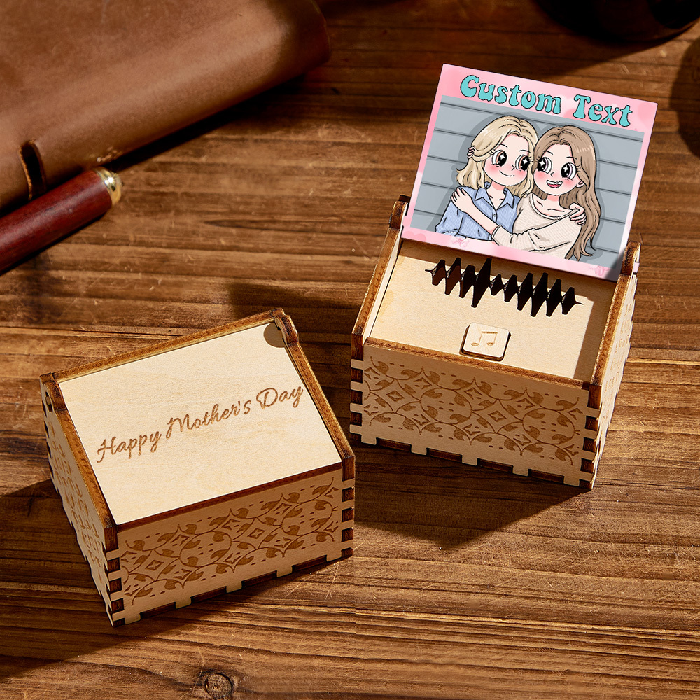 Custom Digital Music Box Any song Tune or Voice Personalized Anime Photo Wooden Photo Music Box with Text Anniversary Gifts - MyMoonLampAu