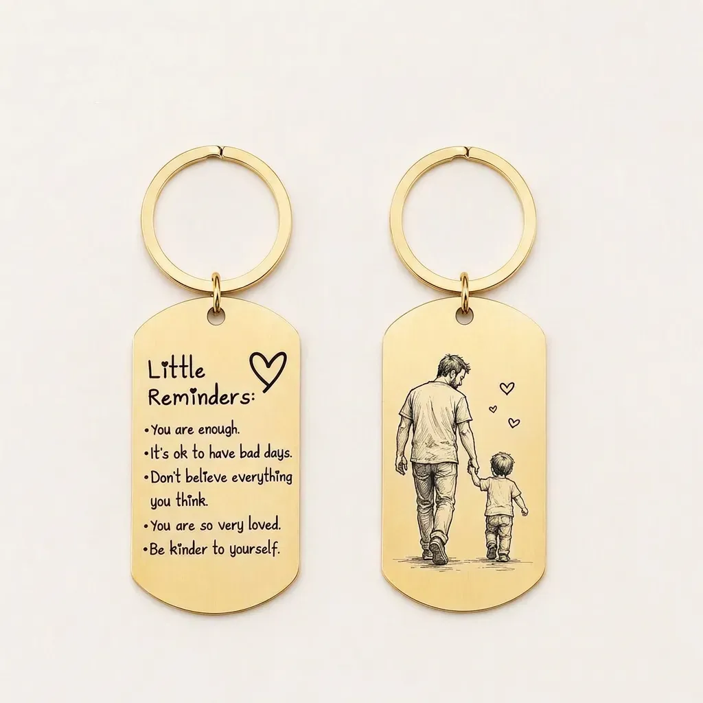 Inspirational Little Reminders Keychain Standard Inspirational Little Reminders Keychain Stainless Steel Dog Tag Gifts for Friends Christmas Gift - MyMoonLampAu