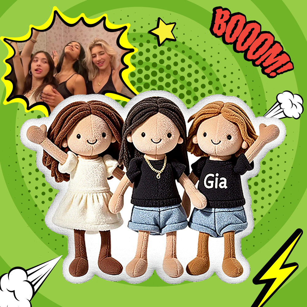 Personalized Photo Plush Doll Pillow Mini Me Plush Pillows Gifts for BFF - MyMoonLampAu