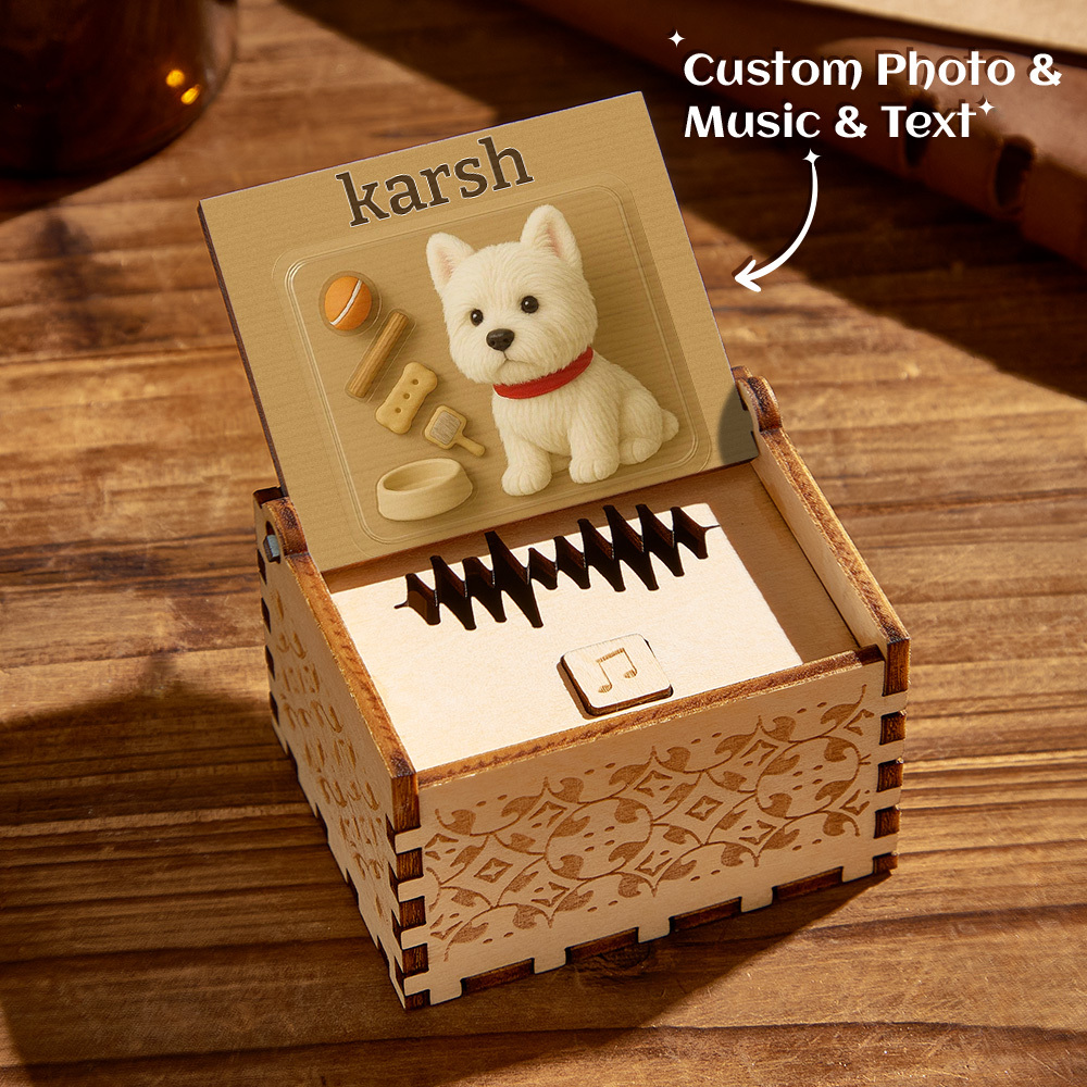 Custom Digital Music Box Any song Tune or Voice Personalized Anime Photo Wooden Photo Music Box with Text Anniversary Gifts - MyMoonLampAu
