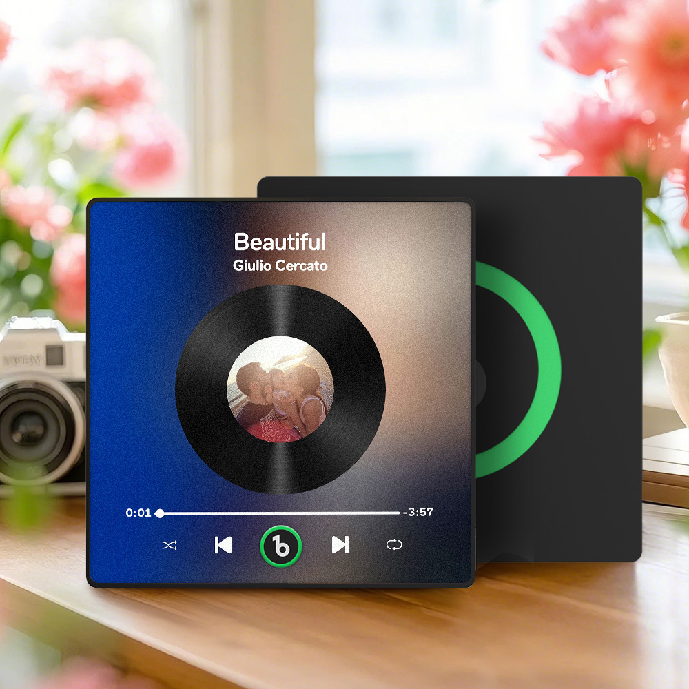 Father's Day Gift Custom Music Fridge Magnet Gift Colorful Frame Album Fridge Magnet Music Wall Photo Sticker Music Movement That Can Be Played Gift - MyMoonLampAu