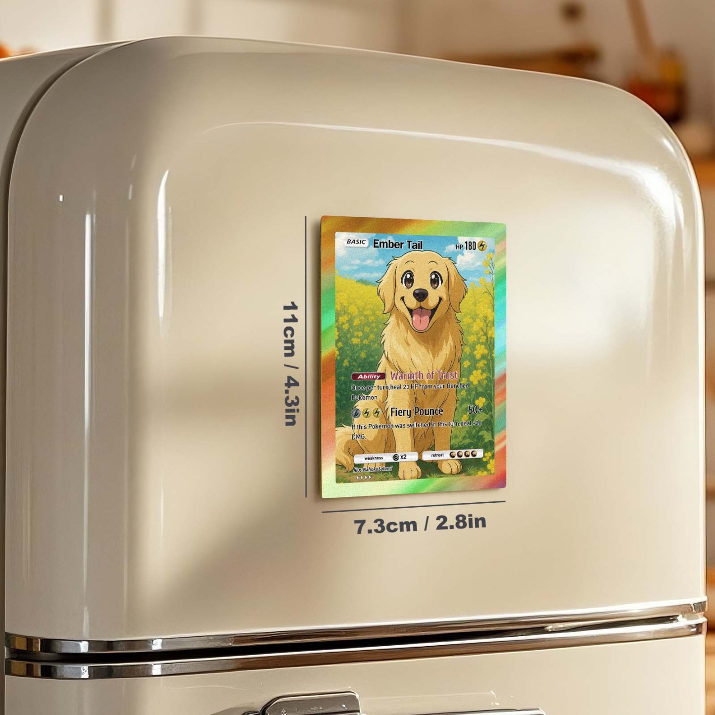 Custom Poke Card Cute Pet Magnet Photo Cartoon Fridge Magnets Fun Custom Keepsake for Any Occasion - MyMoonLampAu