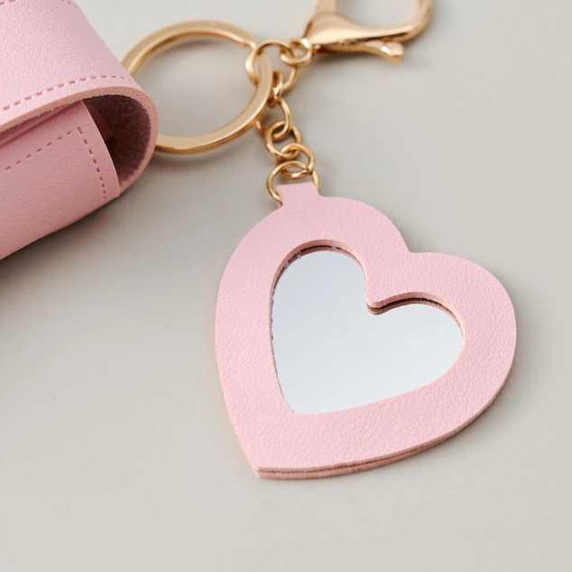 Engraved Birth Flower Lipstick Keychain Case with Mirror, Custom PU Leather Lip Balm Bag, Personalized Birthday Gift for Her, Christmas gift - MyMoonLampAu