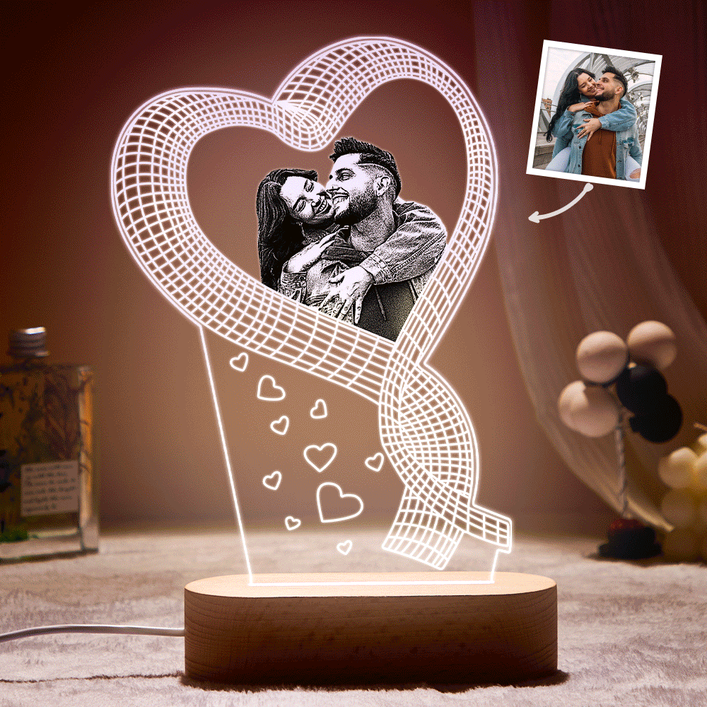 Custom Photo 3D Led Lamp Unique Colorful Night Light Couple Valentine's Day Gift - mymoonlampau