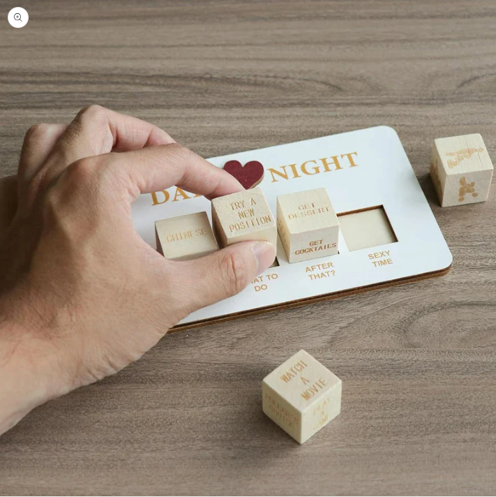 Wooden Date Night Dice Naughty Couple Dice Game for Him Funny Portable Couple Dice Kit for Adults Women Men Husband Girlfriend Boyfriend Valentine's Day Bridal Wedding Shower - MyMoonLampAu