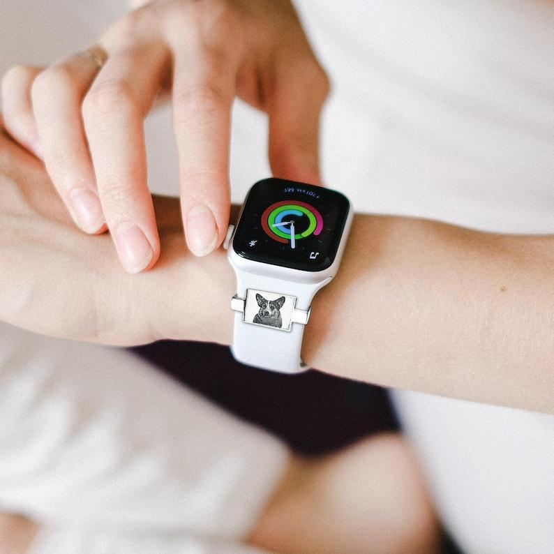 Personalized Watch Band Charm, Custom Photo Smart Watch Charm, Customized Picture Watch Strap Charm, Engraved Smart Watch Accessory - MyMoonLampAu