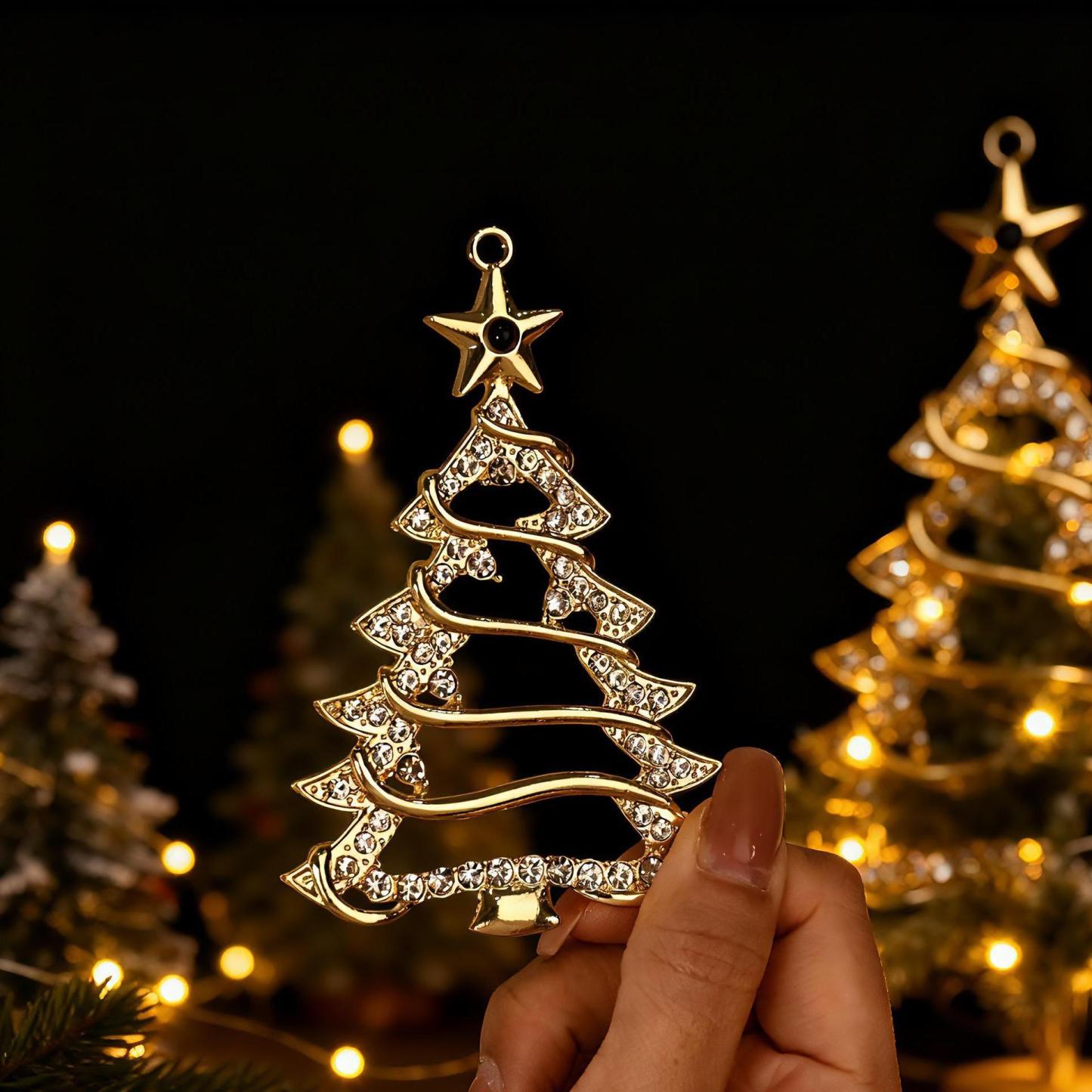 Personalized Photo Christmas Tree Ornament for Memorial Gift, Family Keepsake Decoration with Crystal Accents - MyMoonLampAu
