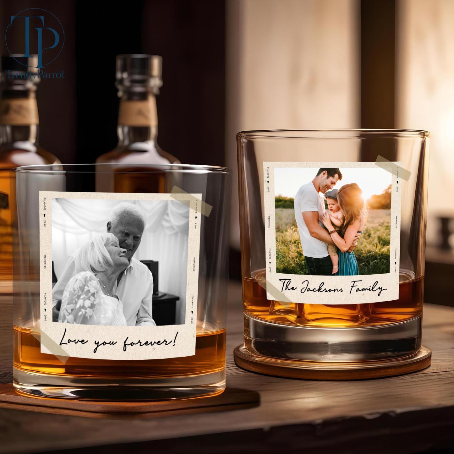 Dad Gifts, Gifts For Dad, Custom Photo Dad Est Whiskey Glass, Grandpa Gift, Dad Glass, Gifts For Him, Portrait Photo Grandpa Glass, New Dad - MyMoonLampAu