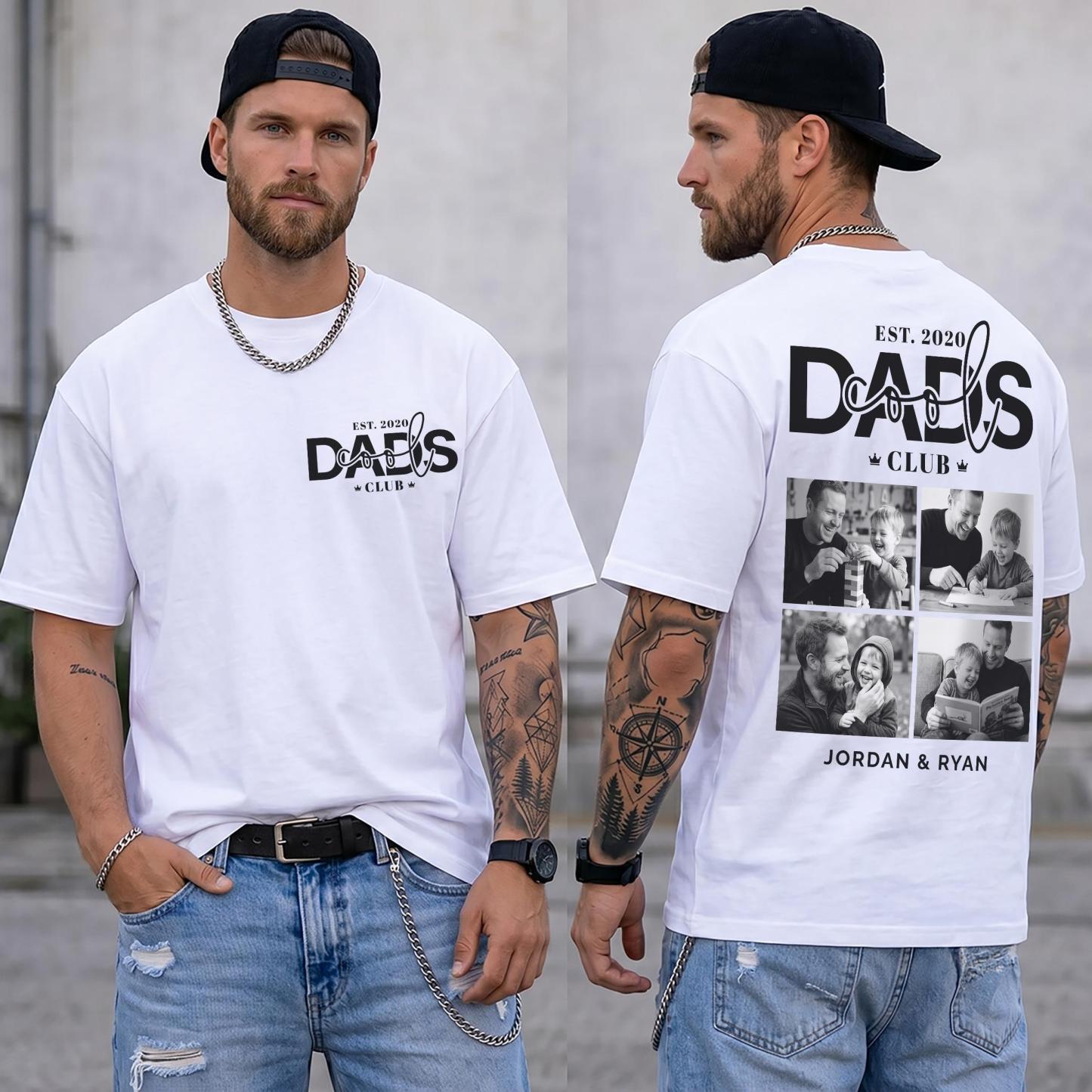 Personalized Cool Dad Photo Shirt, Dad Gift Custom, Father's Day T-Shirt with Kids Name, Cool Dad Club Photo Shirt - MyMoonLampAu