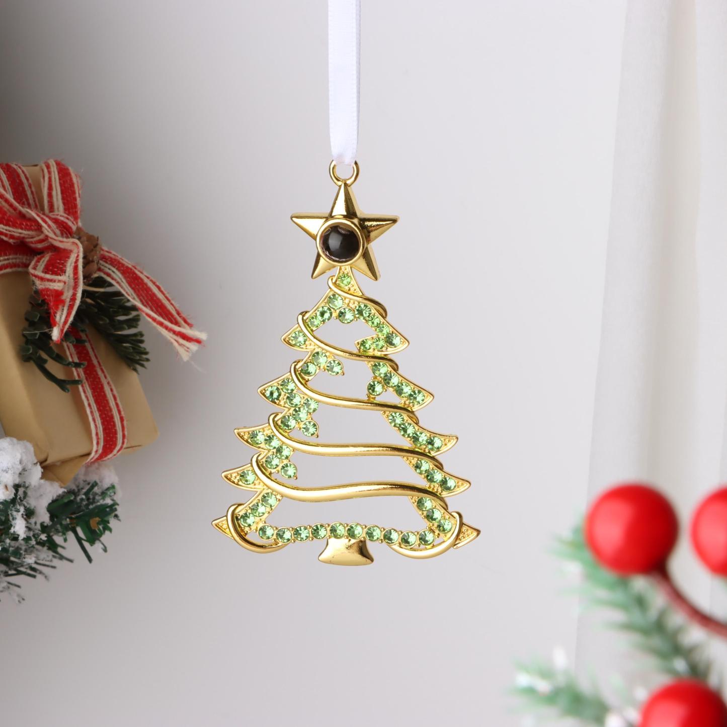 Personalized Christmas Tree Ornament with Photo Projection, Memorial Gift for Family & Pet Lovers, Holiday Tree Hanging Decor - MyMoonLampAu