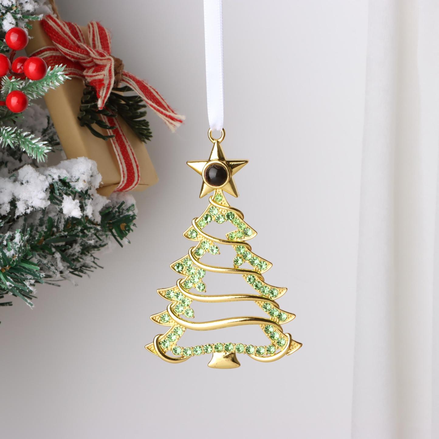 Personalized Christmas Tree Ornament with Photo Projection, Memorial Gift for Family & Pet Lovers, Holiday Tree Hanging Decor - MyMoonLampAu