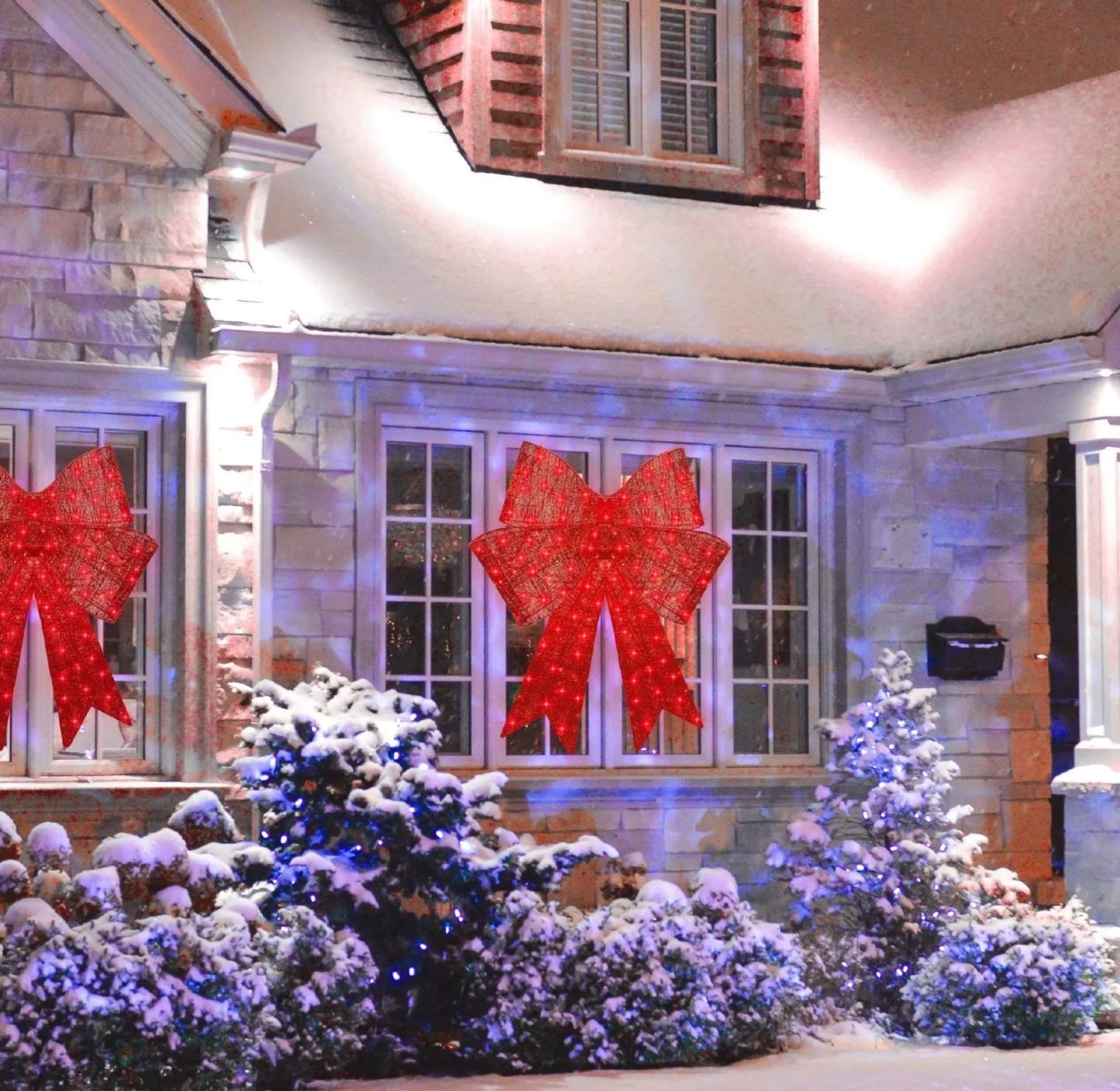 Christmas Bow, Large Outdoor LED Lighted Holiday Decor Light - MyMoonLampAu