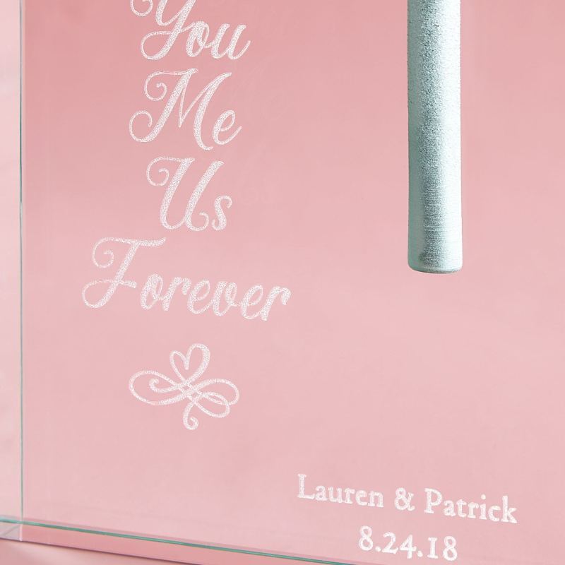 Personalized Acrylic Rose Display with Engraved Text Valentines Day Gift