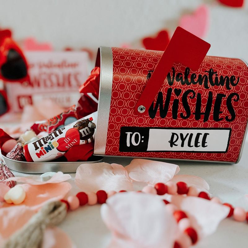 Hugs, Kisses & Valentine Personalized Valentine’s Day Treat Mailbox