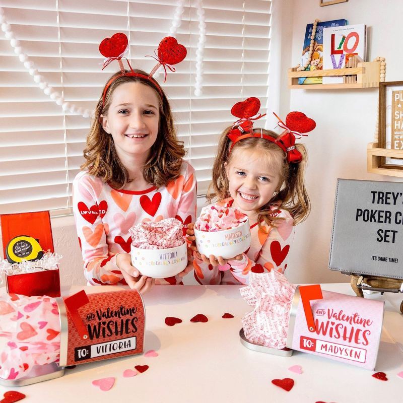 Hugs, Kisses & Valentine Personalized Valentine’s Day Treat Mailbox