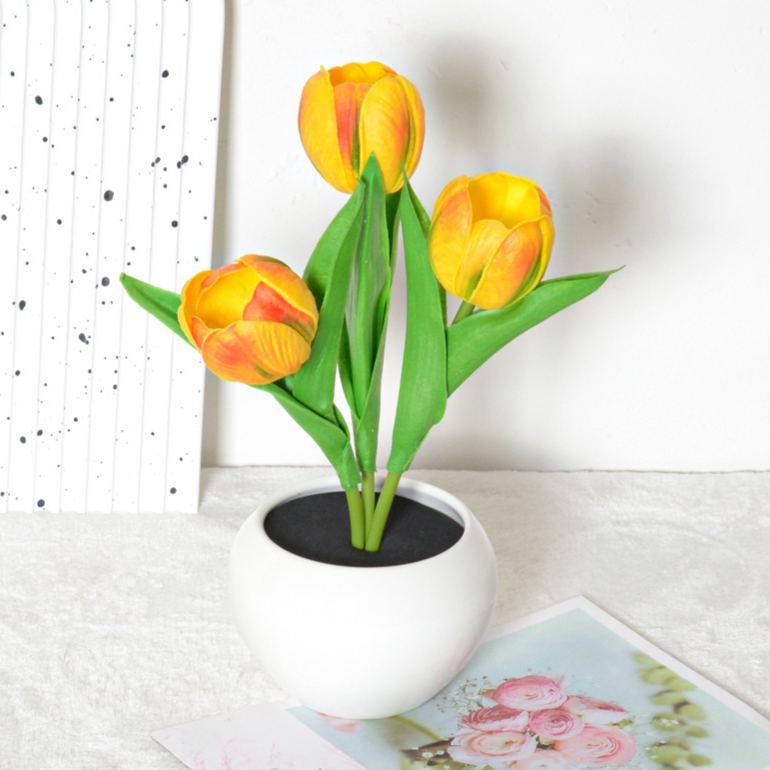 LED Tulip Night Light  Dimmable Plug-in Romantic Flower Lamp Artificial Bloom Mother’s Day Gift - MyMoonLampAu