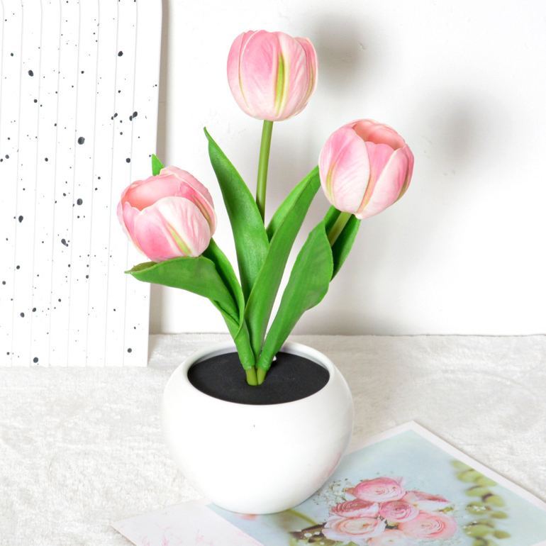 LED Tulip Night Light  Dimmable Plug-in Romantic Flower Lamp Artificial Bloom Mother’s Day Gift - MyMoonLampAu