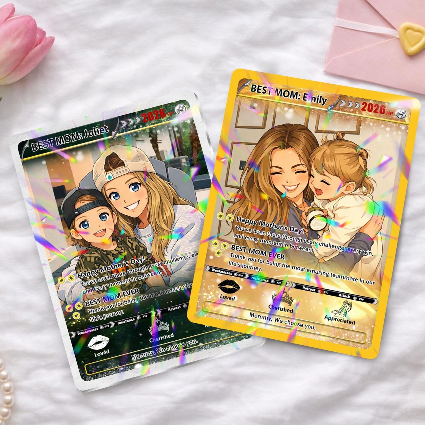 Custom Poké Mother's Day Card, Personalized Photo Trainer Card for Mom, Gamer Mom Gift, Unique Mother's Day Keepsake - MyMoonLampAu