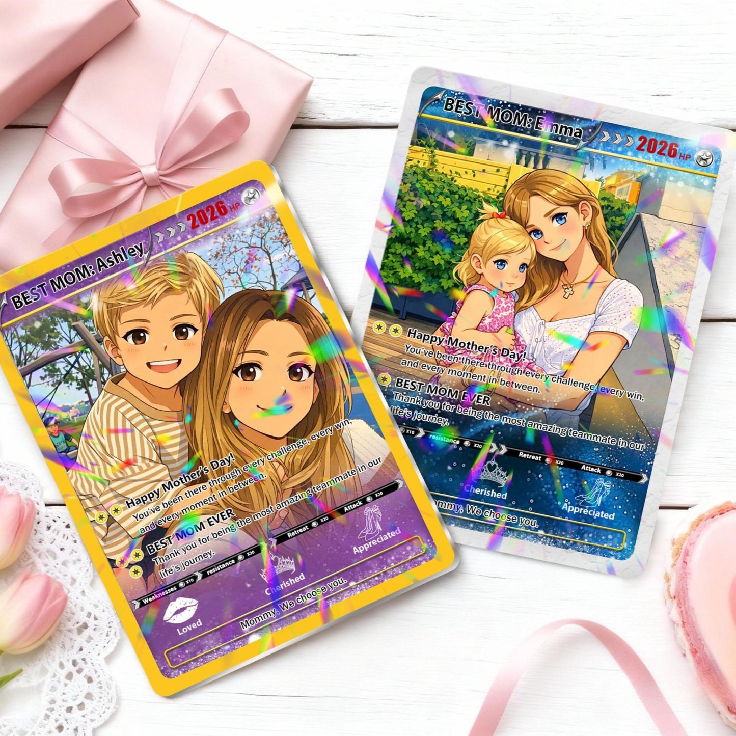 Custom Poké Mother's Day Card, Personalized Photo Trainer Card for Mom, Gamer Mom Gift, Unique Mother's Day Keepsake - MyMoonLampAu