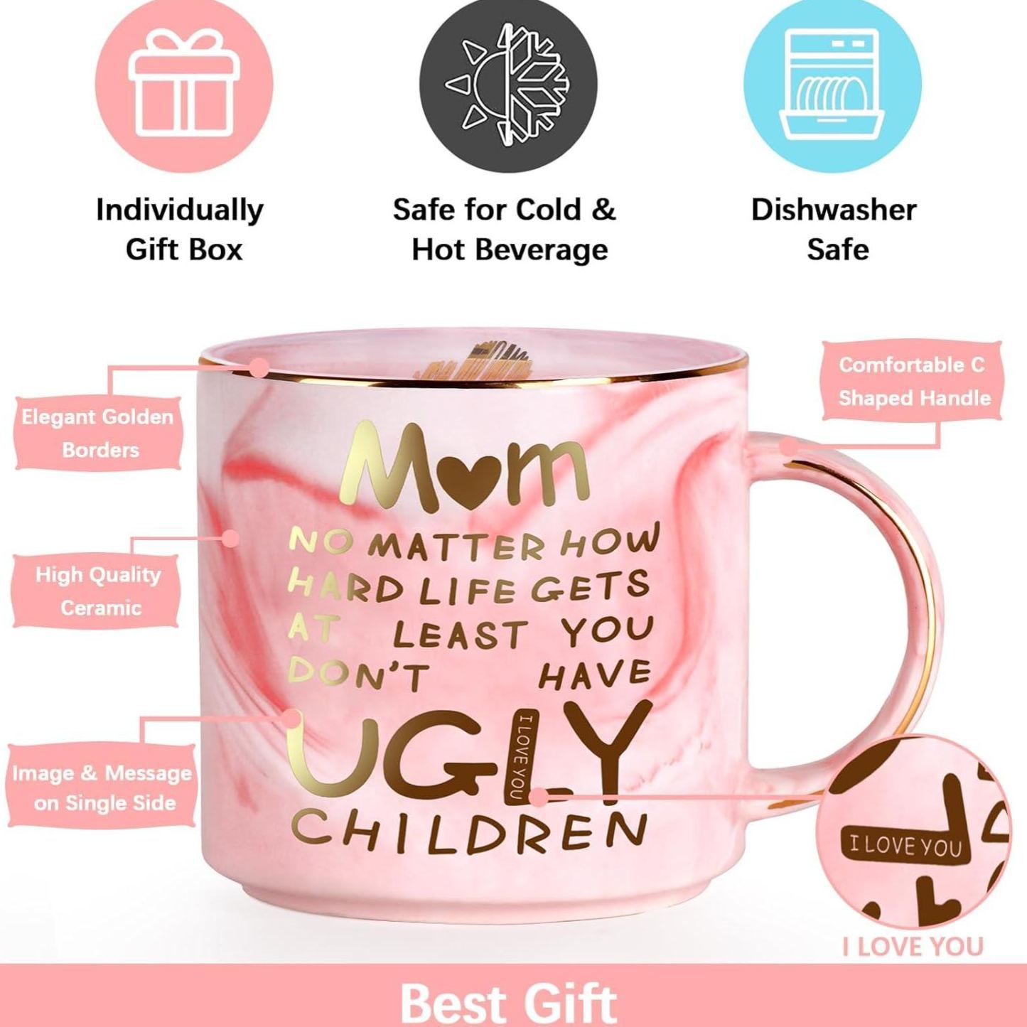 Mothers Day Gifts: 12oz Coffee Mug for Mom from Daughter Son Unique Birthday Present for Mama Wife from Husband Funny Retirement Anniversary Mother's Day Gift - MyMoonLampAu