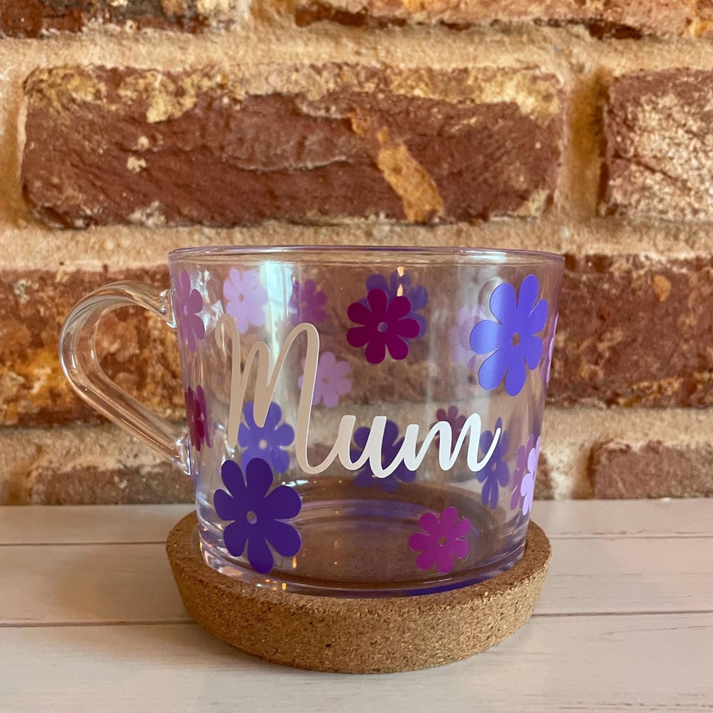 Personalised Mother’s Day mug, Mum Birthday Gift, Nanny Mug, Nana Mug, Grandma Mug, Mum Mug, Custom Mug, glass mug, glass flower mug, - MyMoonLampAu