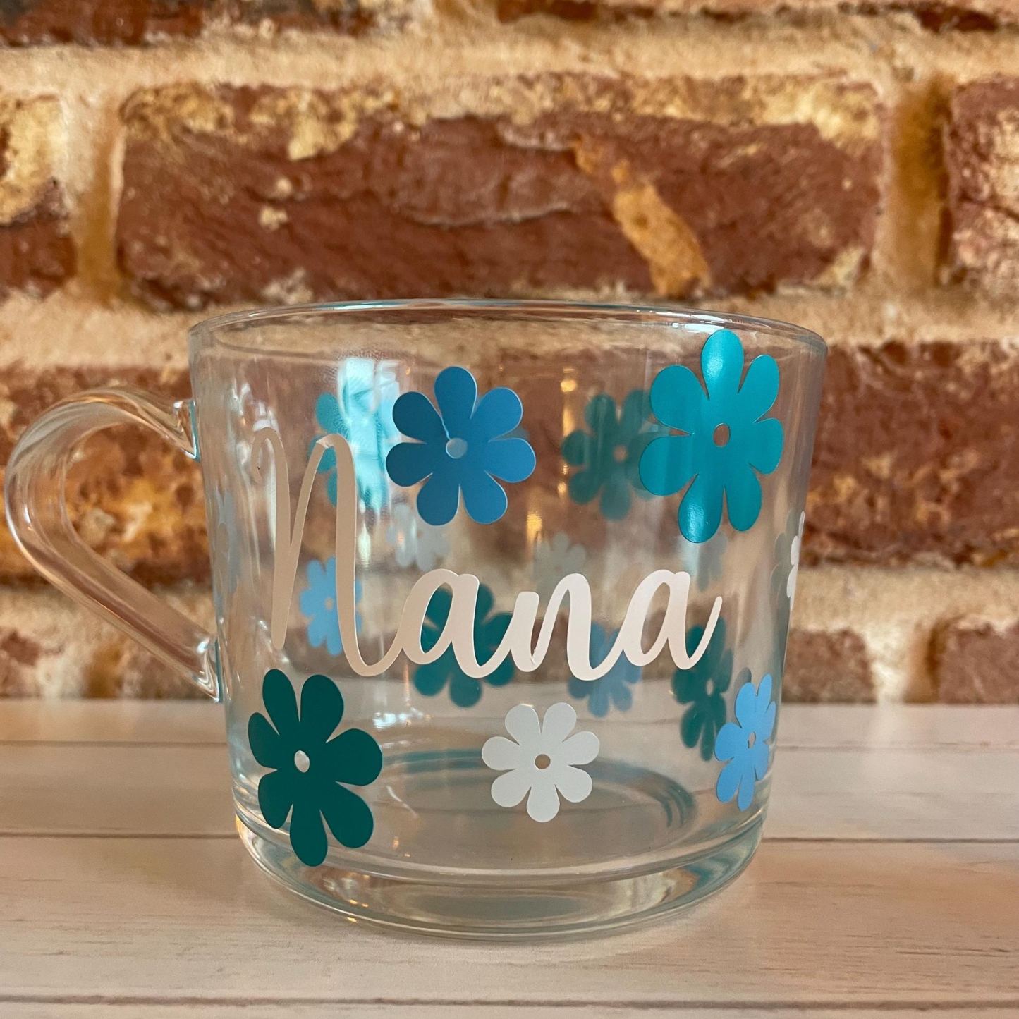 Personalised Mother’s Day mug, Mum Birthday Gift, Nanny Mug, Nana Mug, Grandma Mug, Mum Mug, Custom Mug, glass mug, glass flower mug, - MyMoonLampAu