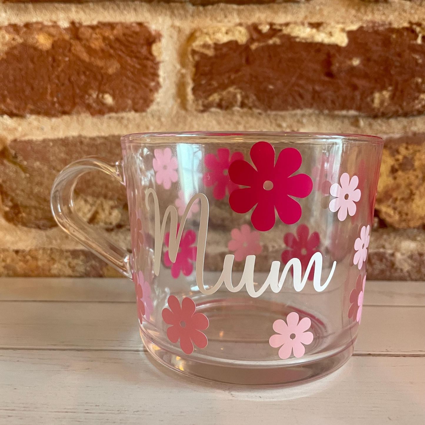 Personalised Mother’s Day mug, Mum Birthday Gift, Nanny Mug, Nana Mug, Grandma Mug, Mum Mug, Custom Mug, glass mug, glass flower mug, - MyMoonLampAu