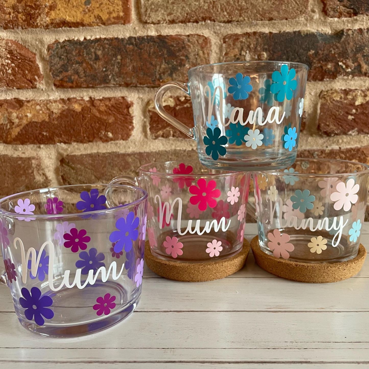 Personalised Mother’s Day mug, Mum Birthday Gift, Nanny Mug, Nana Mug, Grandma Mug, Mum Mug, Custom Mug, glass mug, glass flower mug, - MyMoonLampAu