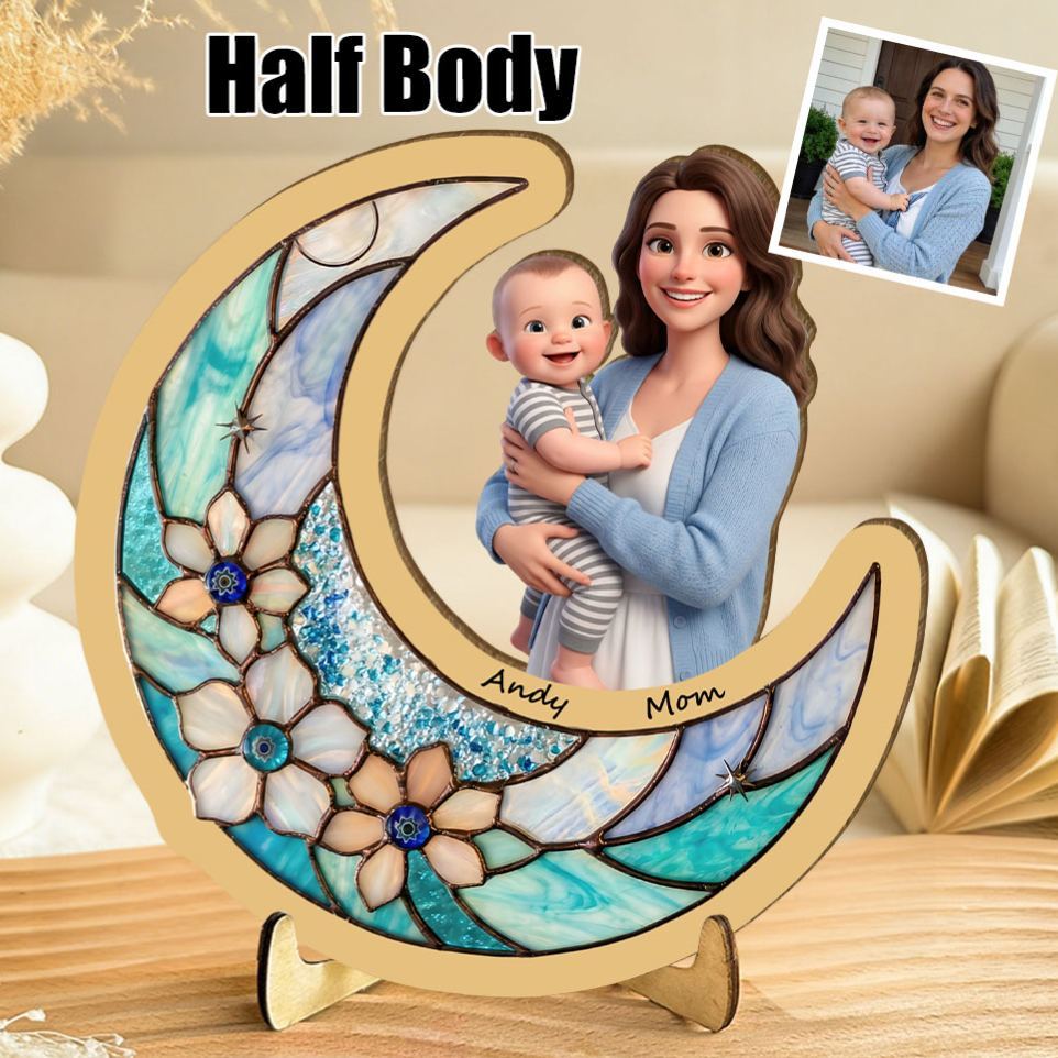 Personalized 3d Wooden Cartoon Wall Art, Custom Cartoon Portrait, Unique Wood Home Decor, Best Mother's Day Gifts For Mom - MyMoonLampAu