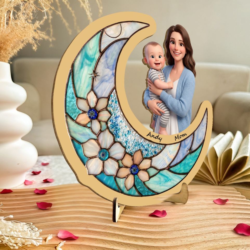 Personalized 3d Wooden Cartoon Wall Art, Custom Cartoon Portrait, Unique Wood Home Decor, Best Mother's Day Gifts For Mom - MyMoonLampAu