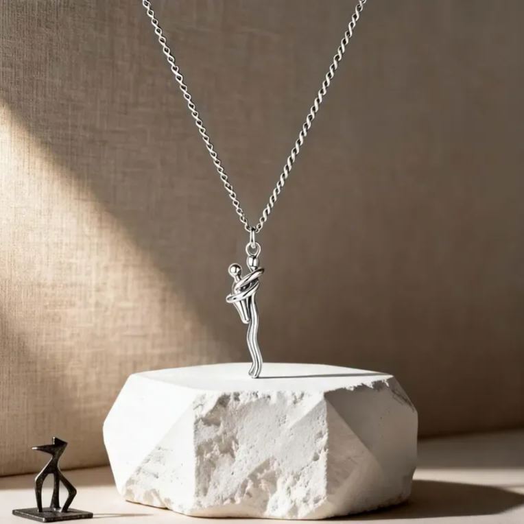Mother Child Hug Necklace - Two Tone Embrace Pendant Jewelry Gift,Gift for her, Gifts,Mother's Day Gift - MyMoonLampAu