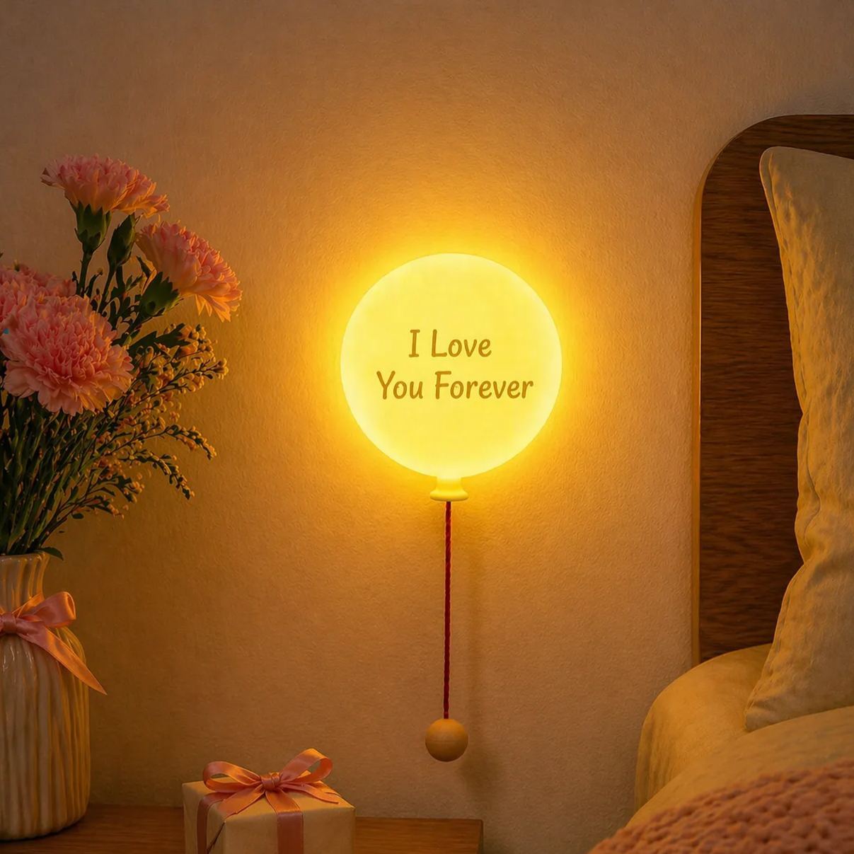 Personalized Balloon Night Light – Custom Name LED Lamp with Soft Glow, Rechargeable Kids & Gift Decor Mother's Day Funny Gift - MyMoonLampAu