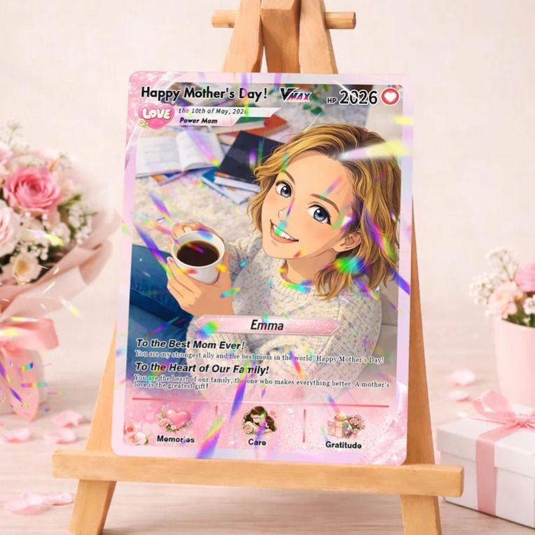 Best Mom Ever Poke Card Personalized Card Gift for Mom Anniversary Card Mother's Day Gift Custom Poke Mom Card with Photo - MyMoonLampAu
