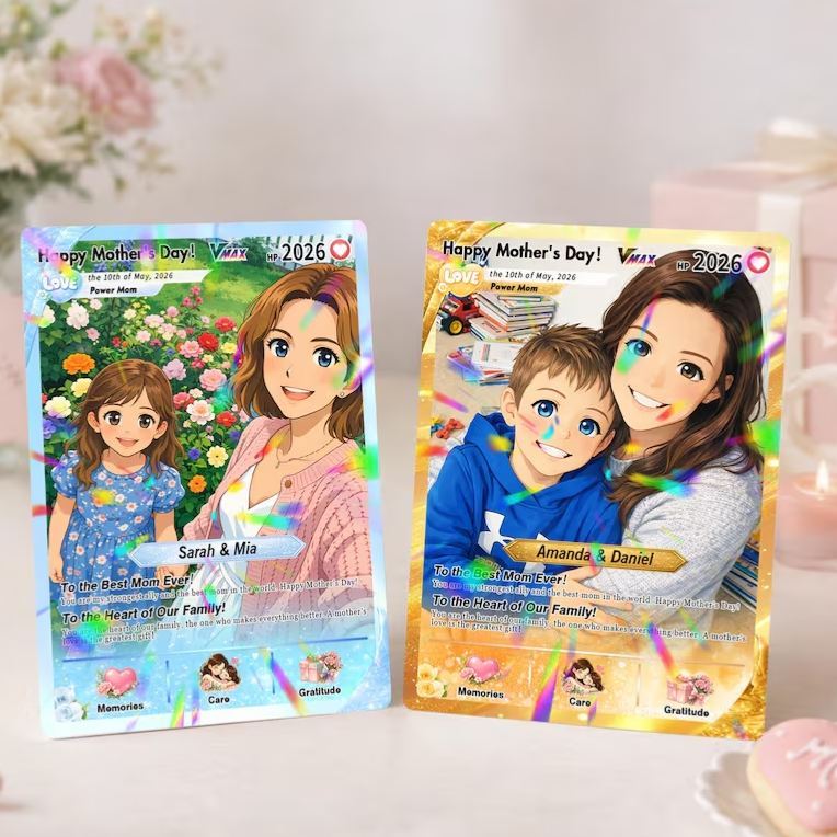 Best Mom Ever Poke Card Personalized Card Gift for Mom Anniversary Card Mother's Day Gift Custom Poke Mom Card with Photo - MyMoonLampAu