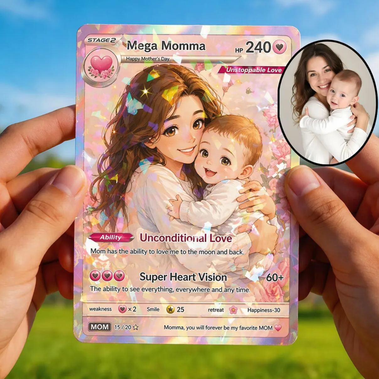 Personalized Monster Trainer Style Card – Unique Gamer Mother’s Day Keepsake - MyMoonLampAu