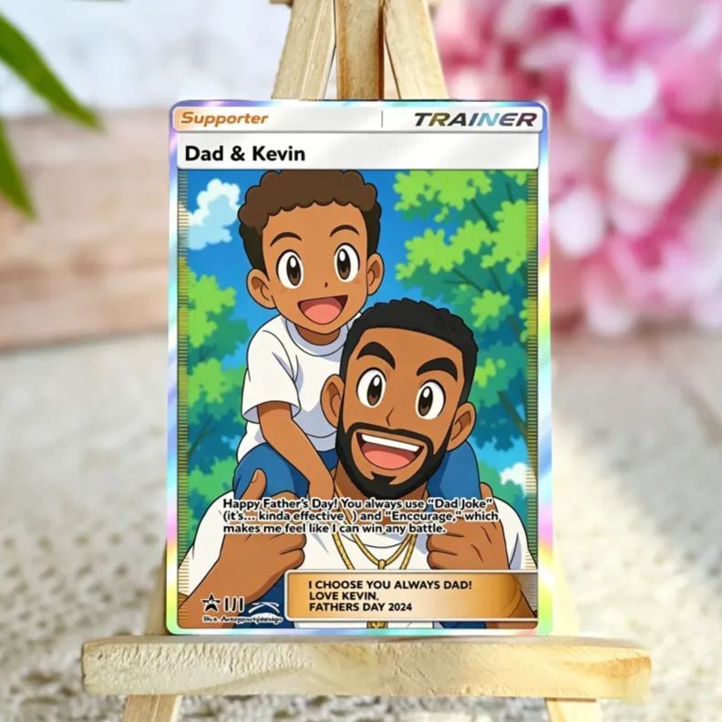 Custom Anime Trainer Card – Personalized "Ultra Rare" Graded Slab Gift for Dad & Mom - MyMoonLampAu