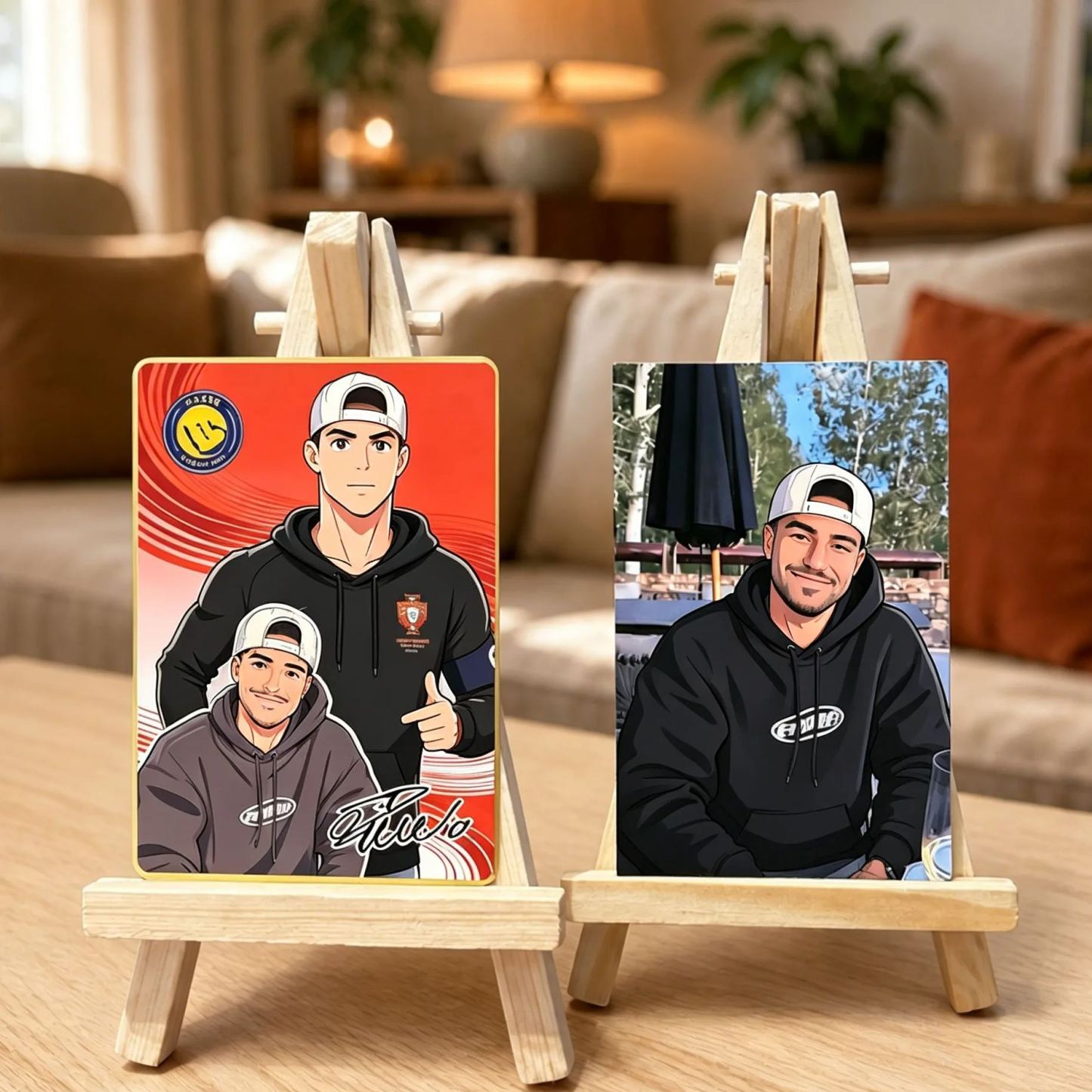 Anime Football Star Custom Trading Card – Personalized Fan Photo Collectible Father's Day Gift - MyMoonLampAu