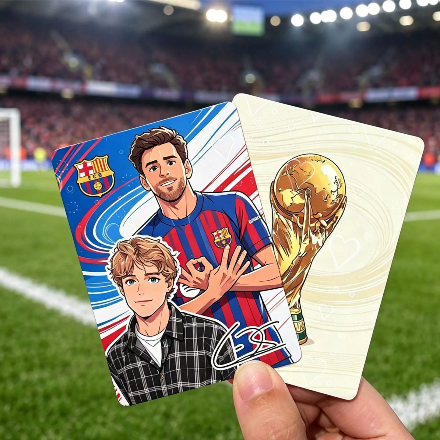 Anime Football Star Custom Trading Card – Personalized Fan Photo Collectible Father's Day Gift - MyMoonLampAu