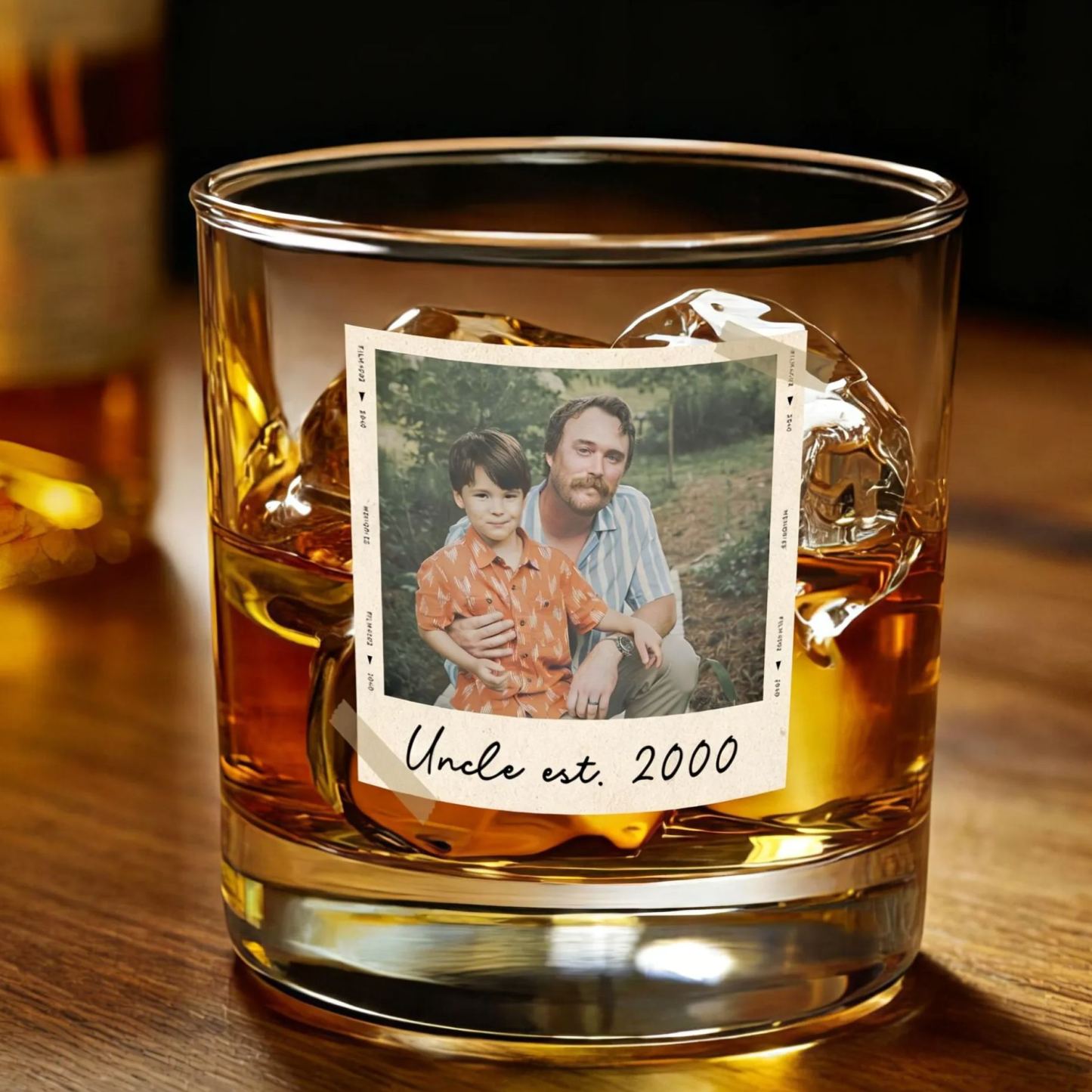 Dad Gifts, Gifts For Dad, Custom Photo Dad Est Whiskey Glass, Grandpa Gift, Dad Glass, Gifts For Him, Portrait Photo Grandpa Glass, New Dad - MyMoonLampAu